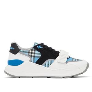 Burberry Blue Check Ramsey Low Top Sneakers, New, Size EU43